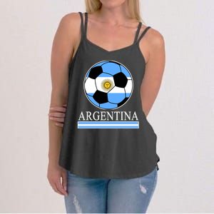 Argentina Soccer Country Flag Ball Women's Strappy Tank