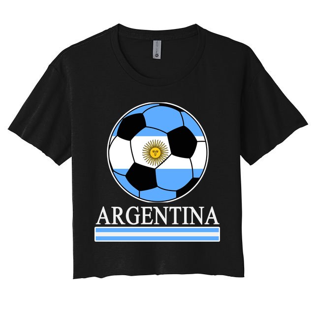 Argentina Soccer Country Flag Ball Crop Top
