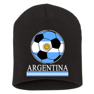 Argentina Soccer Country Flag Ball Short Acrylic Beanie