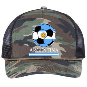 Argentina Soccer Country Flag Ball Retro Rope Trucker Hat Cap