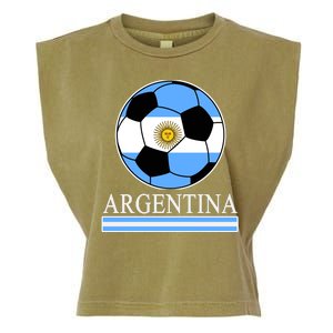 Argentina Soccer Country Flag Ball Garment-Dyed Women's Muscle Tee