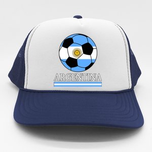 Argentina Soccer Country Flag Ball Trucker Hat