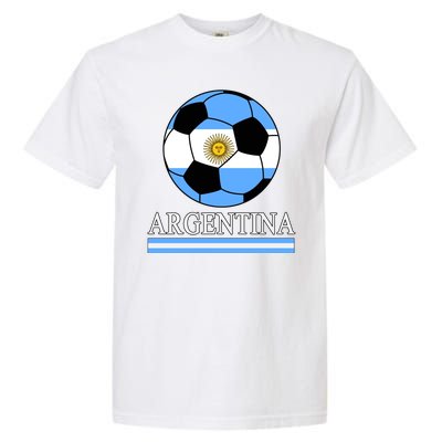 Argentina Soccer Country Flag Ball Garment-Dyed Heavyweight T-Shirt