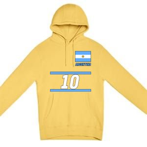 Argentina Soccer Jersey Number 10 Premium Pullover Hoodie