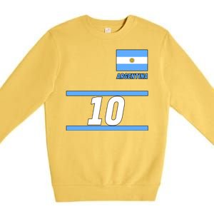 Argentina Soccer Jersey Number 10 Premium Crewneck Sweatshirt