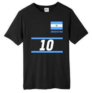 Argentina Soccer Jersey Number 10 Tall Fusion ChromaSoft Performance T-Shirt