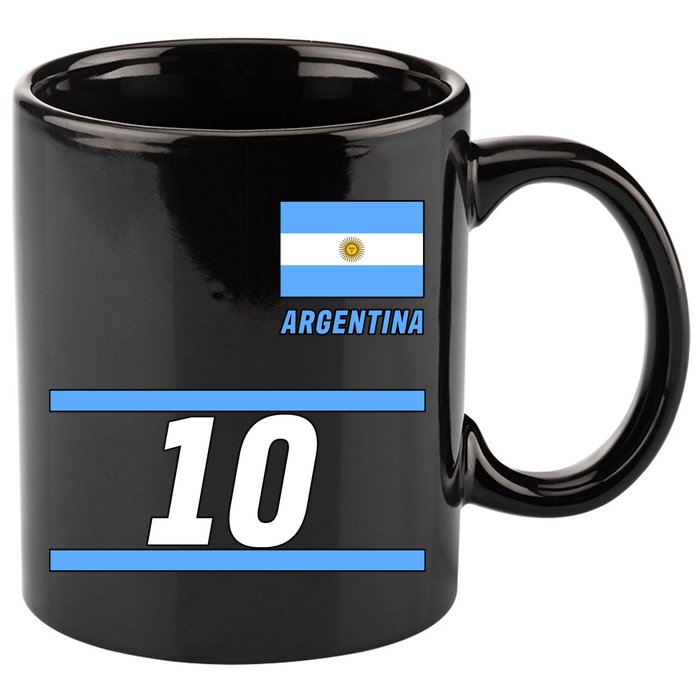 Argentina Soccer Jersey Number 10 11oz C Handle Ceramic Mug