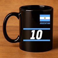 Argentina Soccer Jersey Number 10 11oz C Handle Ceramic Mug