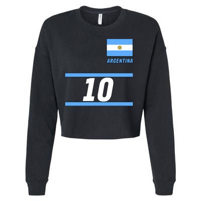 Argentina Soccer Jersey Number 10 Cropped Pullover Crew