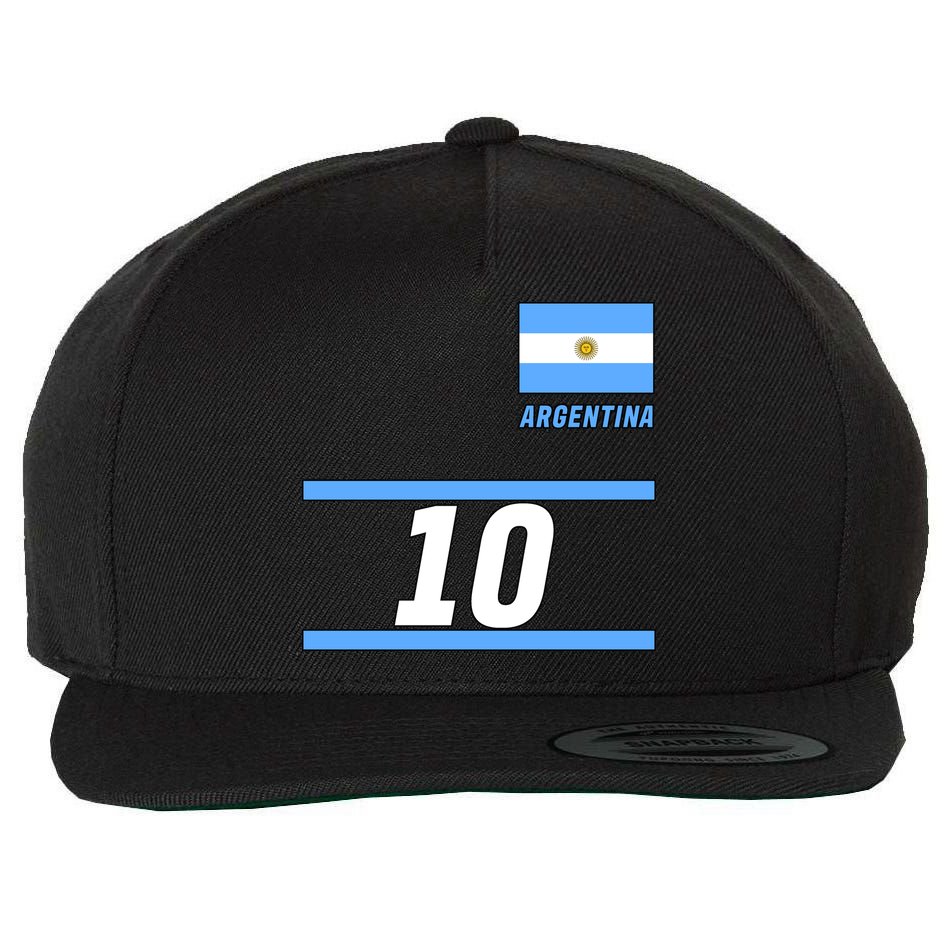 Argentina Soccer Jersey Number 10 Wool Snapback Cap