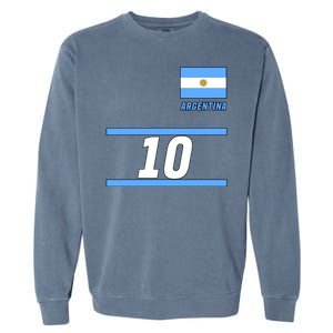 Argentina Soccer Jersey Number 10 Garment-Dyed Sweatshirt