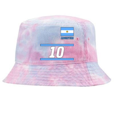 Argentina Soccer Jersey Number 10 Tie-Dyed Bucket Hat