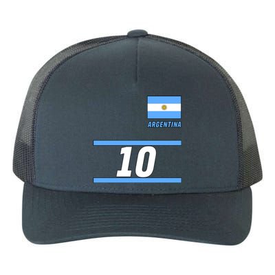 Argentina Soccer Jersey Number 10 Yupoong Adult 5-Panel Trucker Hat