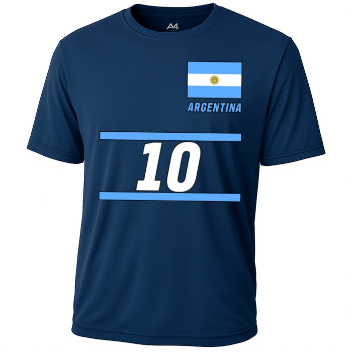 Argentina Soccer Jersey Number 10 Cooling Performance Crew T-Shirt