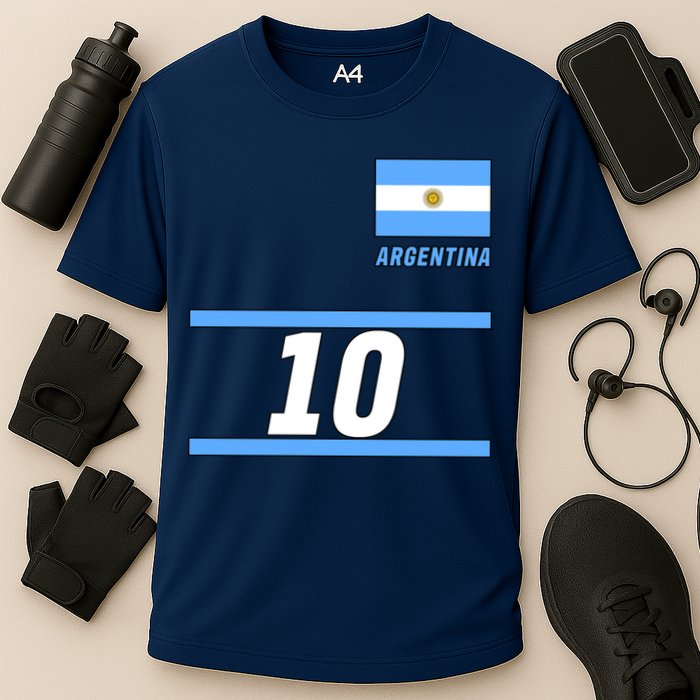 Argentina Soccer Jersey Number 10 Cooling Performance Crew T-Shirt