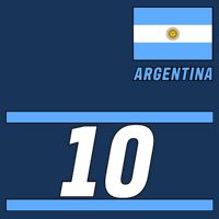 Argentina Soccer Jersey Number 10 Cooling Performance Crew T-Shirt
