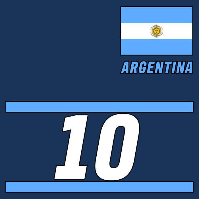 Argentina Soccer Jersey Number 10 Cooling Performance Crew T-Shirt