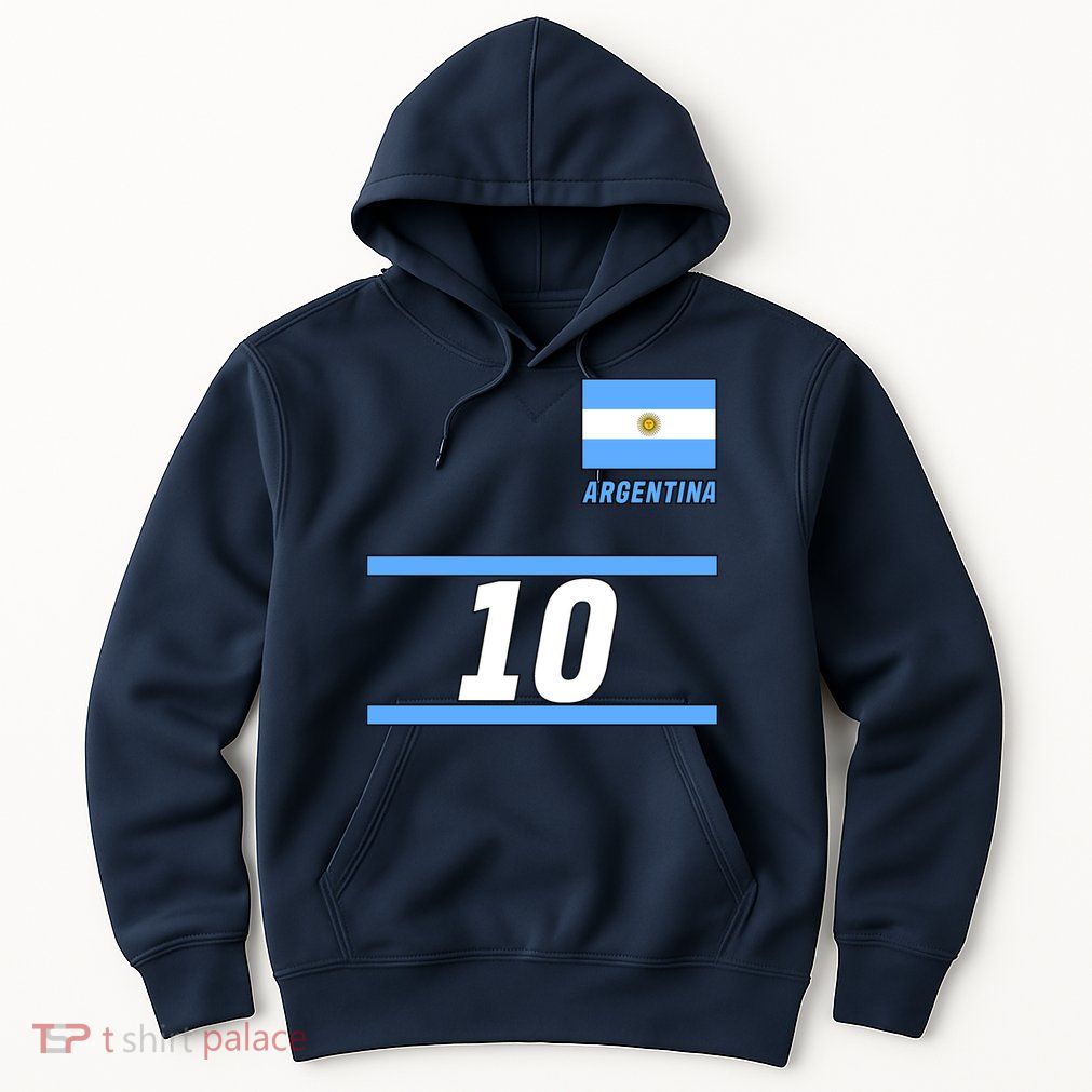 Argentina Soccer Jersey Number 10 Hoodie