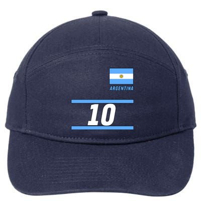 Argentina Soccer Jersey Number 10 7-Panel Snapback Hat