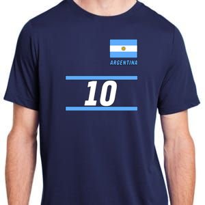 Argentina Soccer Jersey Number 10 Adult ChromaSoft Performance T-Shirt