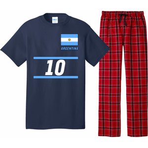 Argentina Soccer Jersey Number 10 Pajama Set