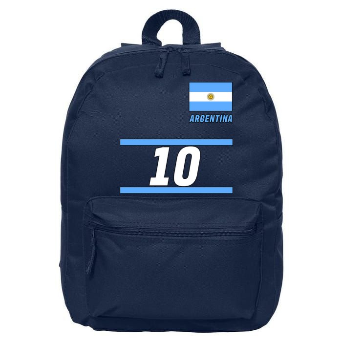 Argentina Soccer Jersey Number 10 16 in Basic Backpack