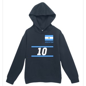 Argentina Soccer Jersey Number 10 Urban Pullover Hoodie