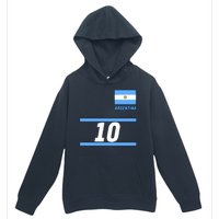 Argentina Soccer Jersey Number 10 Urban Pullover Hoodie