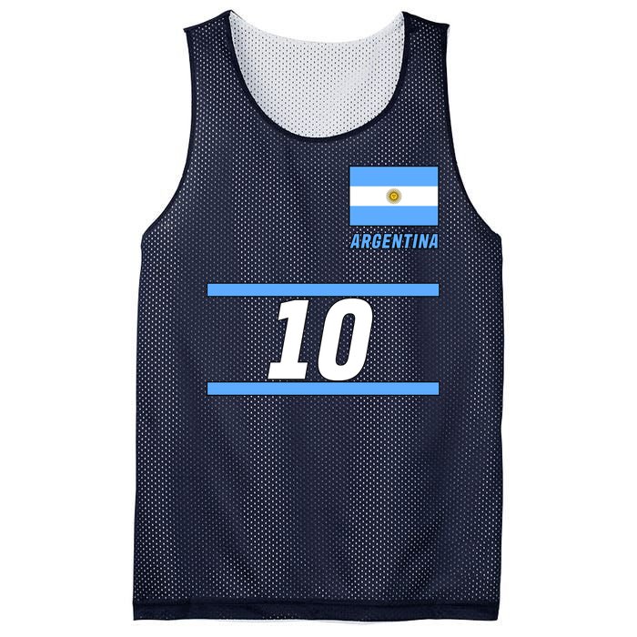 Argentina Soccer Jersey Number 10 Mesh Reversible Basketball Jersey Tank