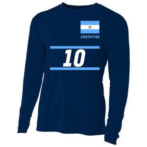 Argentina Soccer Jersey Number 10 Cooling Performance Long Sleeve Crew