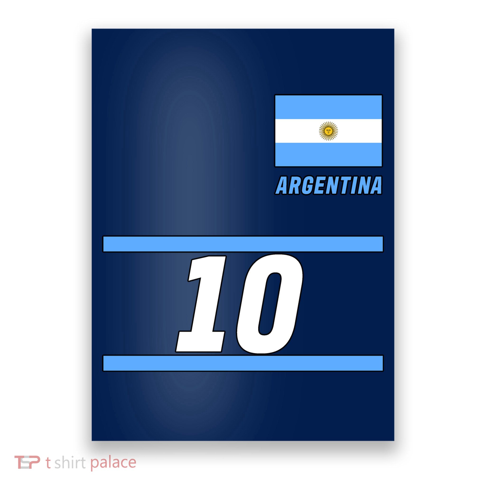 Argentina Soccer Jersey Number 10 Poster