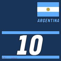 Argentina Soccer Jersey Number 10 Poster