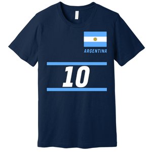 Argentina Soccer Jersey Number 10 Premium T-Shirt