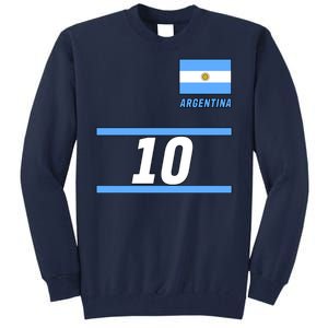 Argentina Soccer Jersey Number 10 Tall Sweatshirt