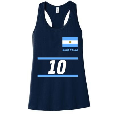 Argentina Soccer Jersey Number 10 Womens Tank Top