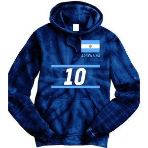 Argentina Soccer Jersey Number 10 Tie Dye Hoodie