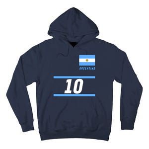 Argentina Soccer Jersey Number 10 Tall Hoodie