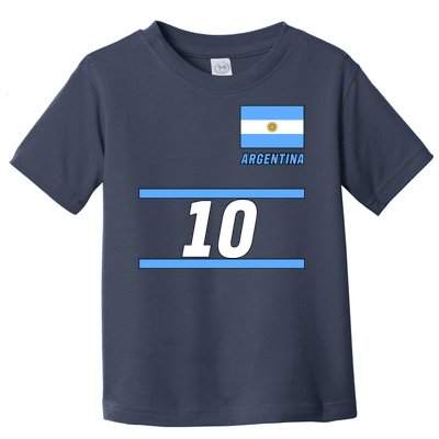 Argentina Soccer Jersey Number 10 Toddler T-Shirt