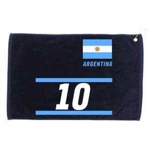 Argentina Soccer Jersey Number 10 Grommeted Golf Towel