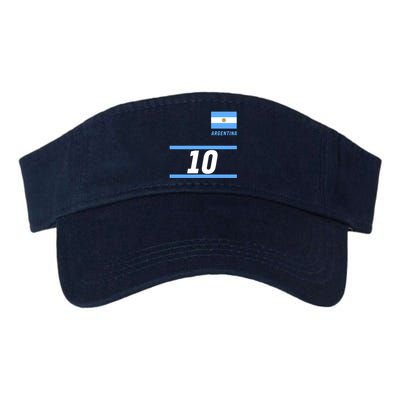 Argentina Soccer Jersey Number 10 Valucap Bio-Washed Visor