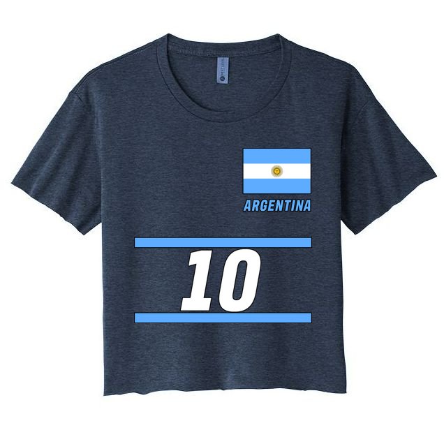 Argentina Soccer Jersey Number 10 Crop Top