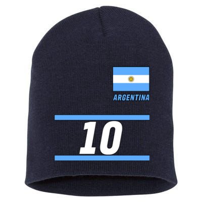 Argentina Soccer Jersey Number 10 Short Acrylic Beanie