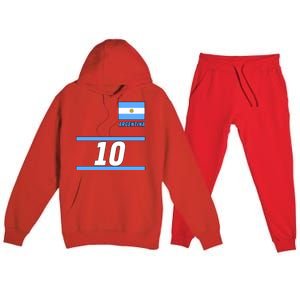 Argentina Soccer Jersey Number 10 Premium Hooded Sweatsuit Set