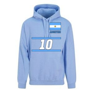 Argentina Soccer Jersey Number 10 Unisex Surf Hoodie