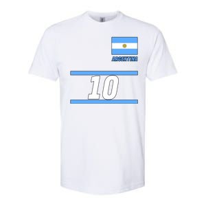 Argentina Soccer Jersey Number 10 Softstyle CVC T-Shirt