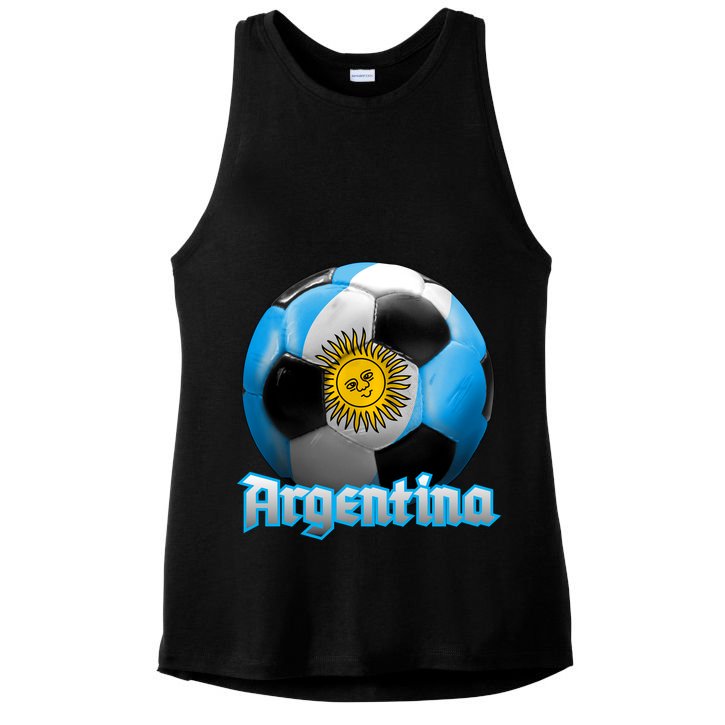 Argentina Soccer Logo Ladies PosiCharge Tri-Blend Wicking Tank