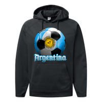 Argentina Soccer Logo Performance Fleece Hoodie