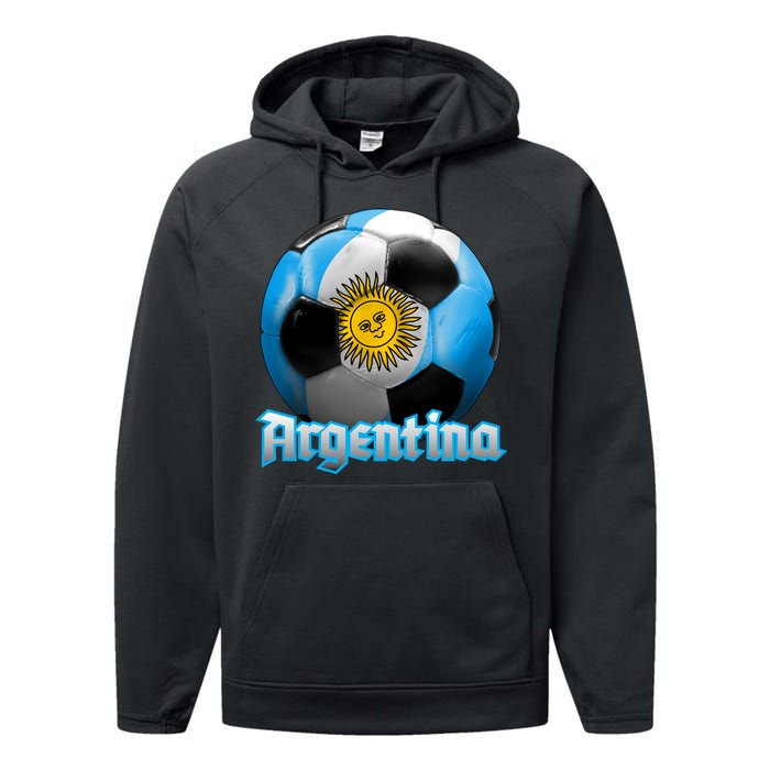 Argentina Soccer Logo Performance Fleece Hoodie