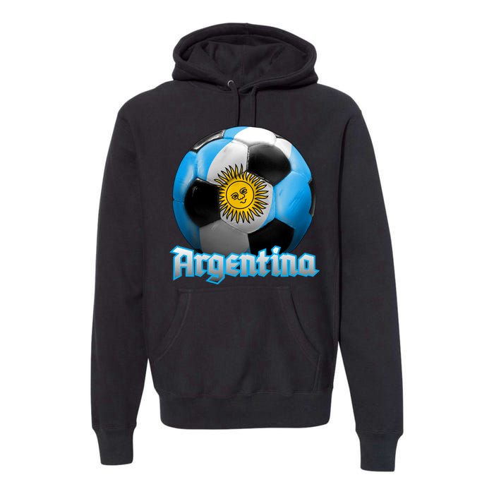 Argentina Soccer Logo Premium Hoodie