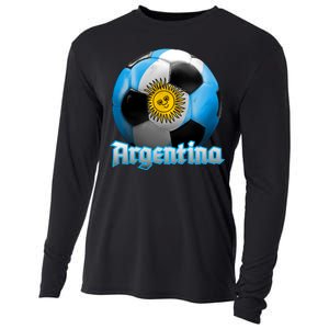 Argentina Soccer Logo Cooling Performance Long Sleeve Crew